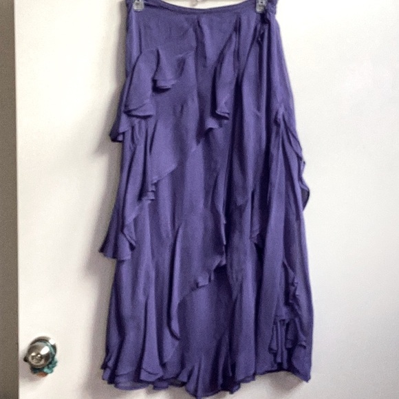 Anthropologie A-line Ruffle Slit Midi Skirt - Picture 3 of 4